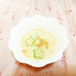 オクラと生姜の豆乳スープ